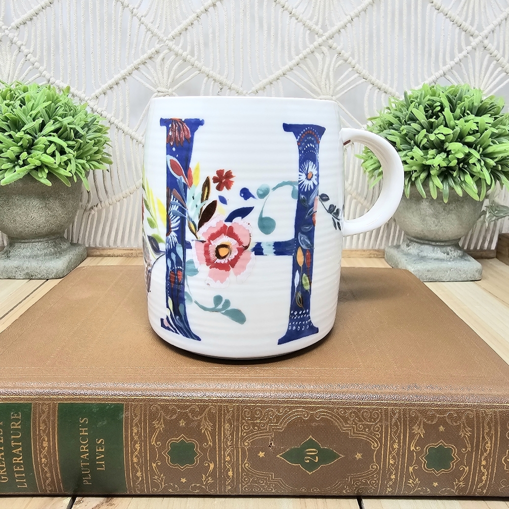 Anthropologie Starla M. Halfmann Monogram "H" Mug